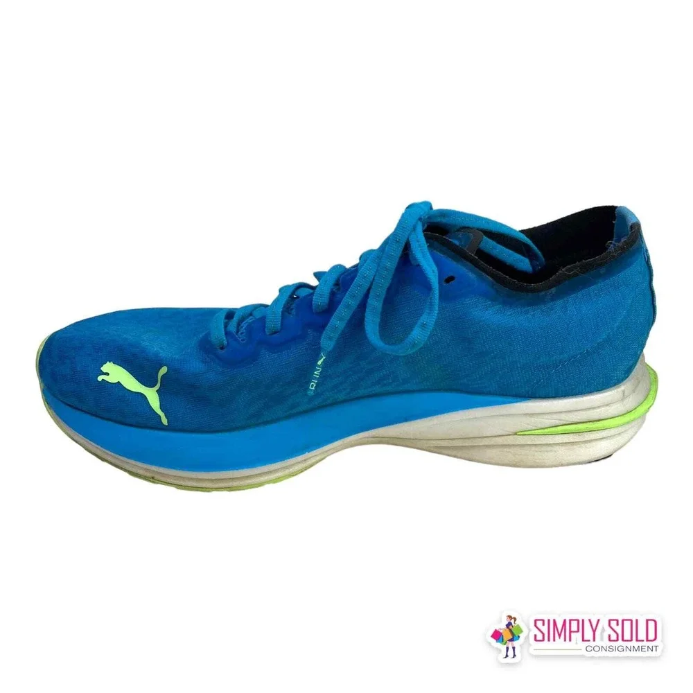 Puma‎ Deviate Nitro Wildwash Running Shoes Mens 11 Blue Mesh Lace Up Sneakers